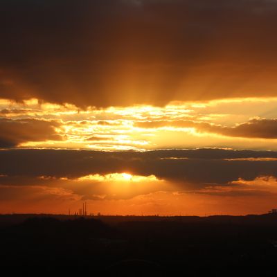 S.Untergang über Gelsenkirchen von der Rungenhalde