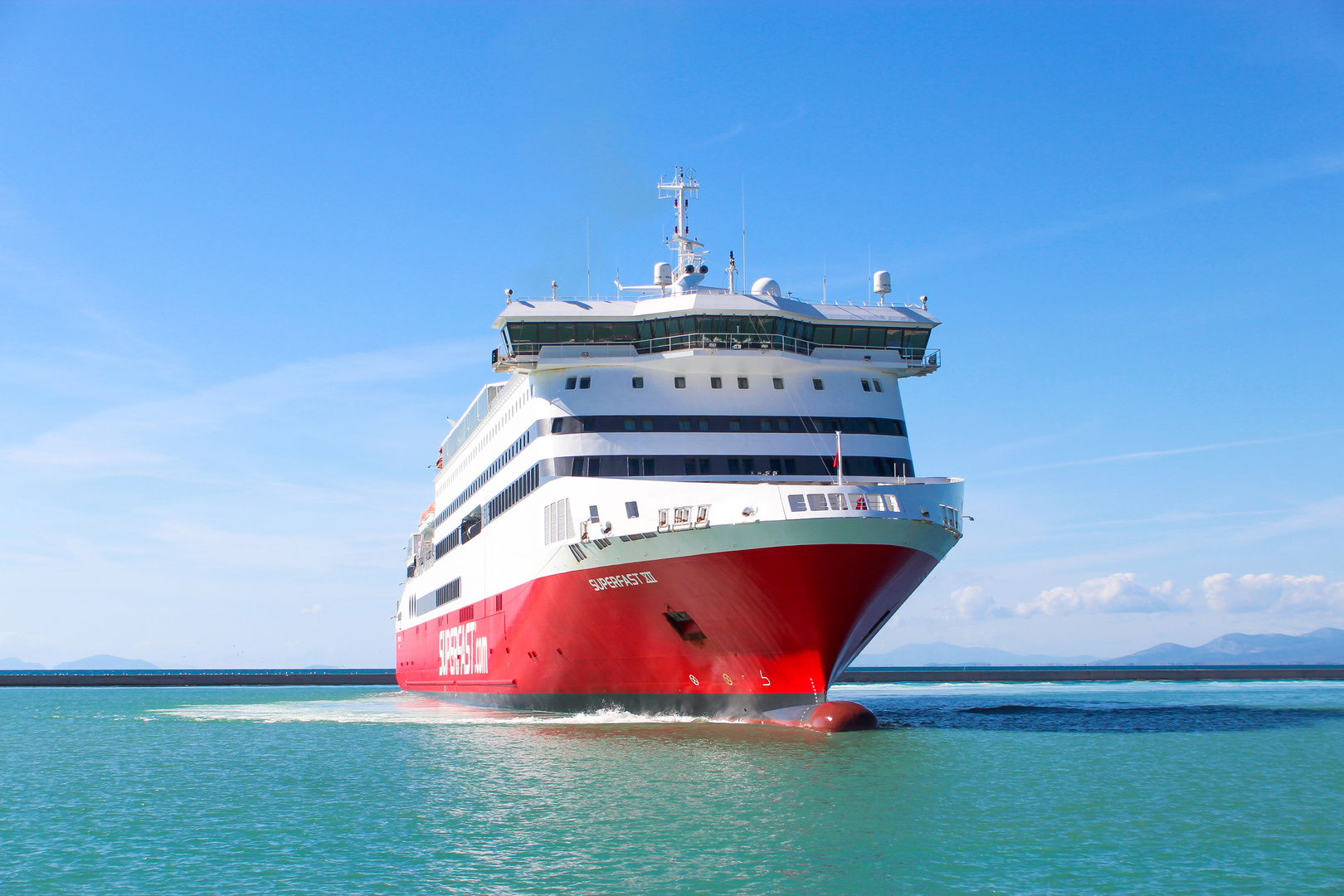 Superfast XII arriving at the port of Patras.