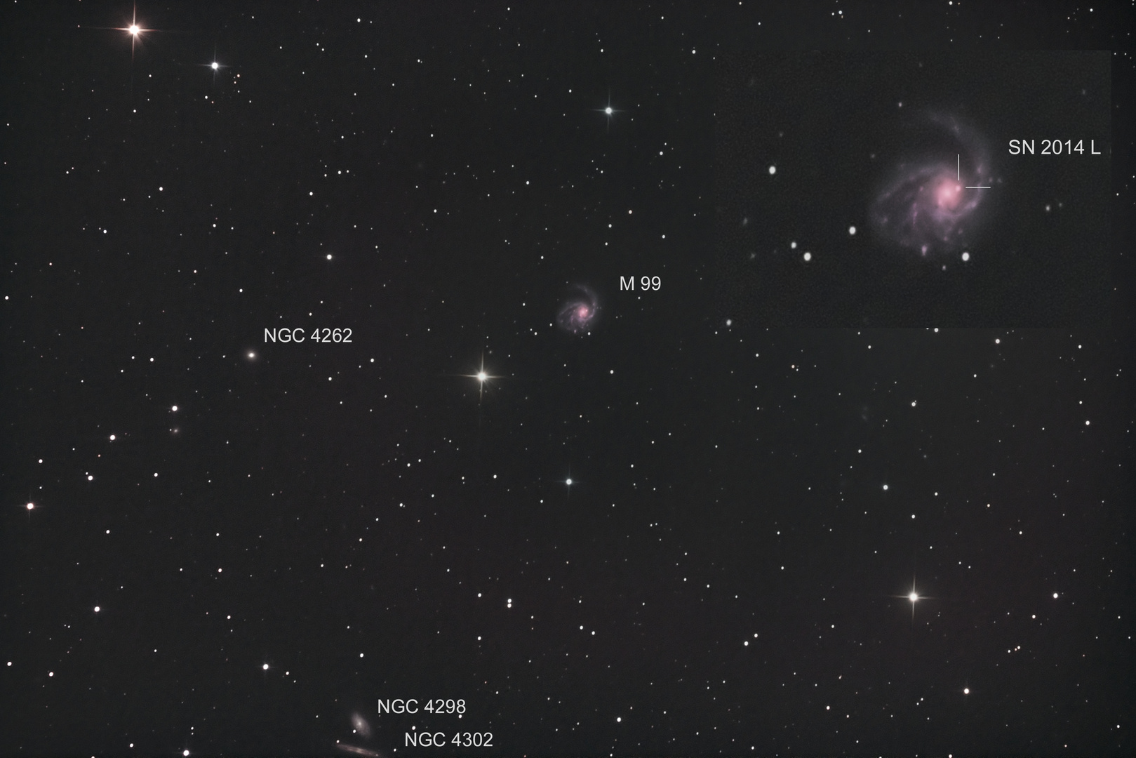 Supernova in M99 (SN2014L) - neue Aufnahmen