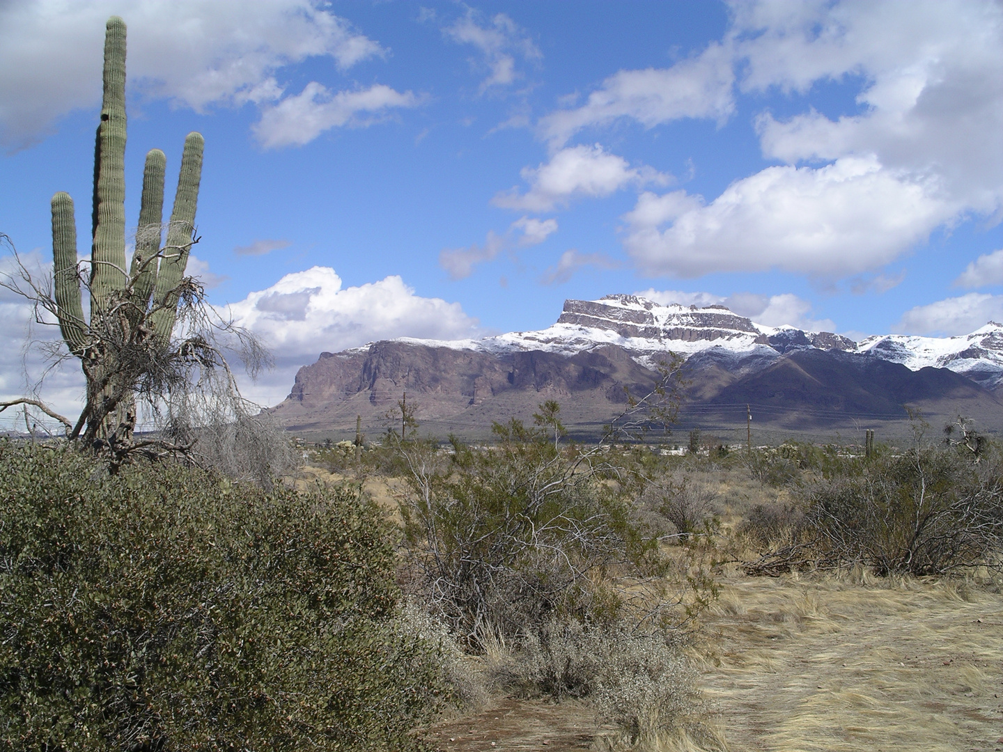 Superstition mountain snow dusting.