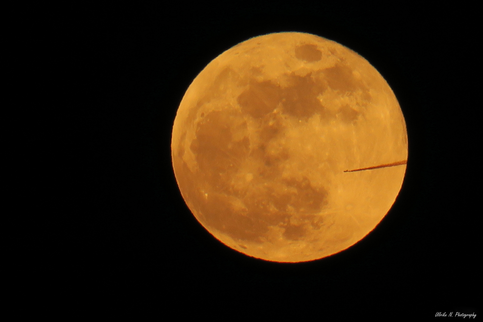 Supervollmond mit Flugzeug 31.01.2018