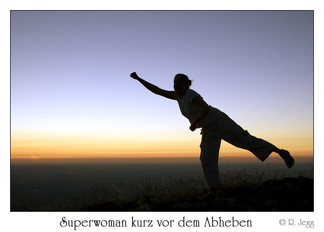 Superwoman kurz vor dem Abheben