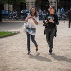 Sur la Place des Vosges dans le Marais de Paris