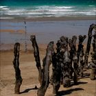 Sur la plage de Saint Malo .