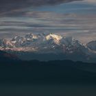 Sur le vol du retour, en finale pour la piste 23 à Genève, le massif du Mont-Blanc.