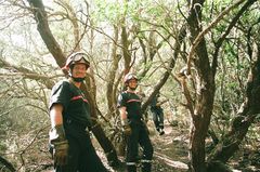 Sur un sentier de chèvres corse,(démontage des tuyaux).