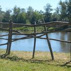 Sur une étape de la "Loire à vélo", paysage le long d'un bras de Loire à Chouzé s/Loire (37) 