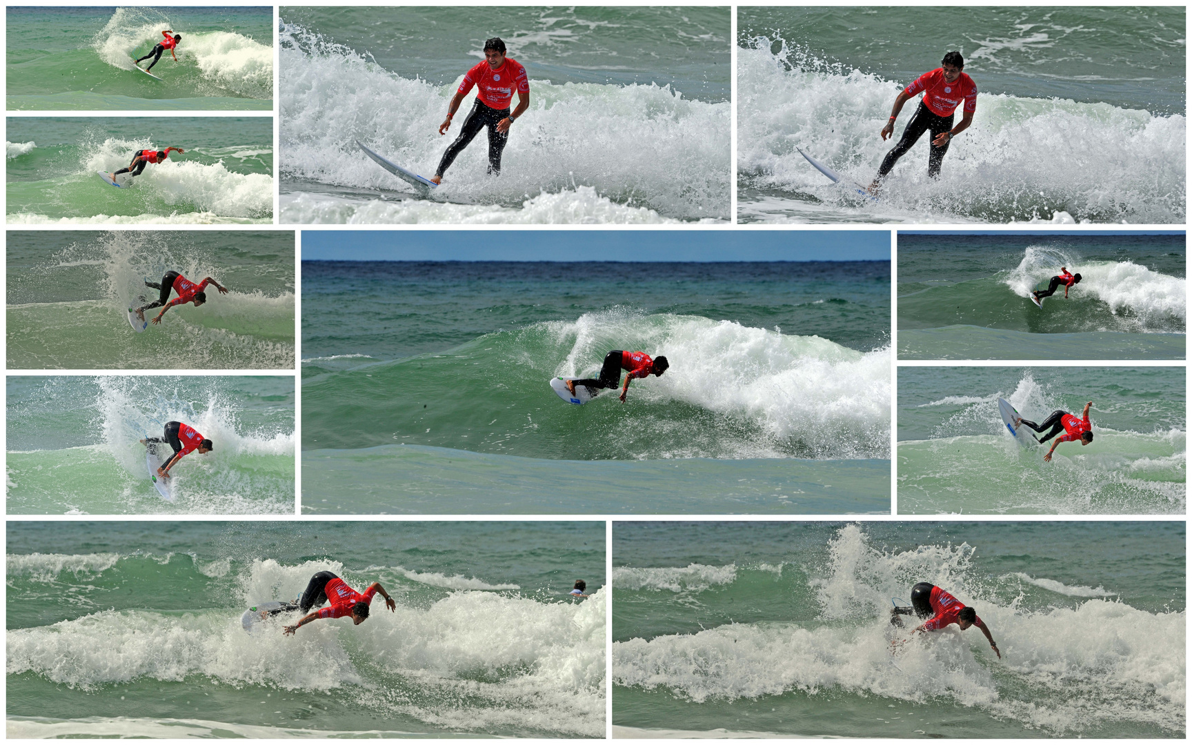 surf rouge en action 