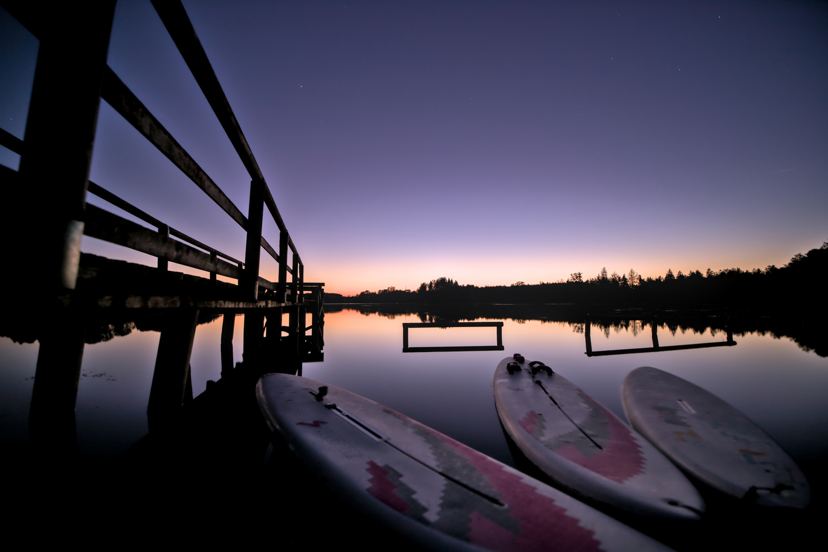 Surfbretter im See