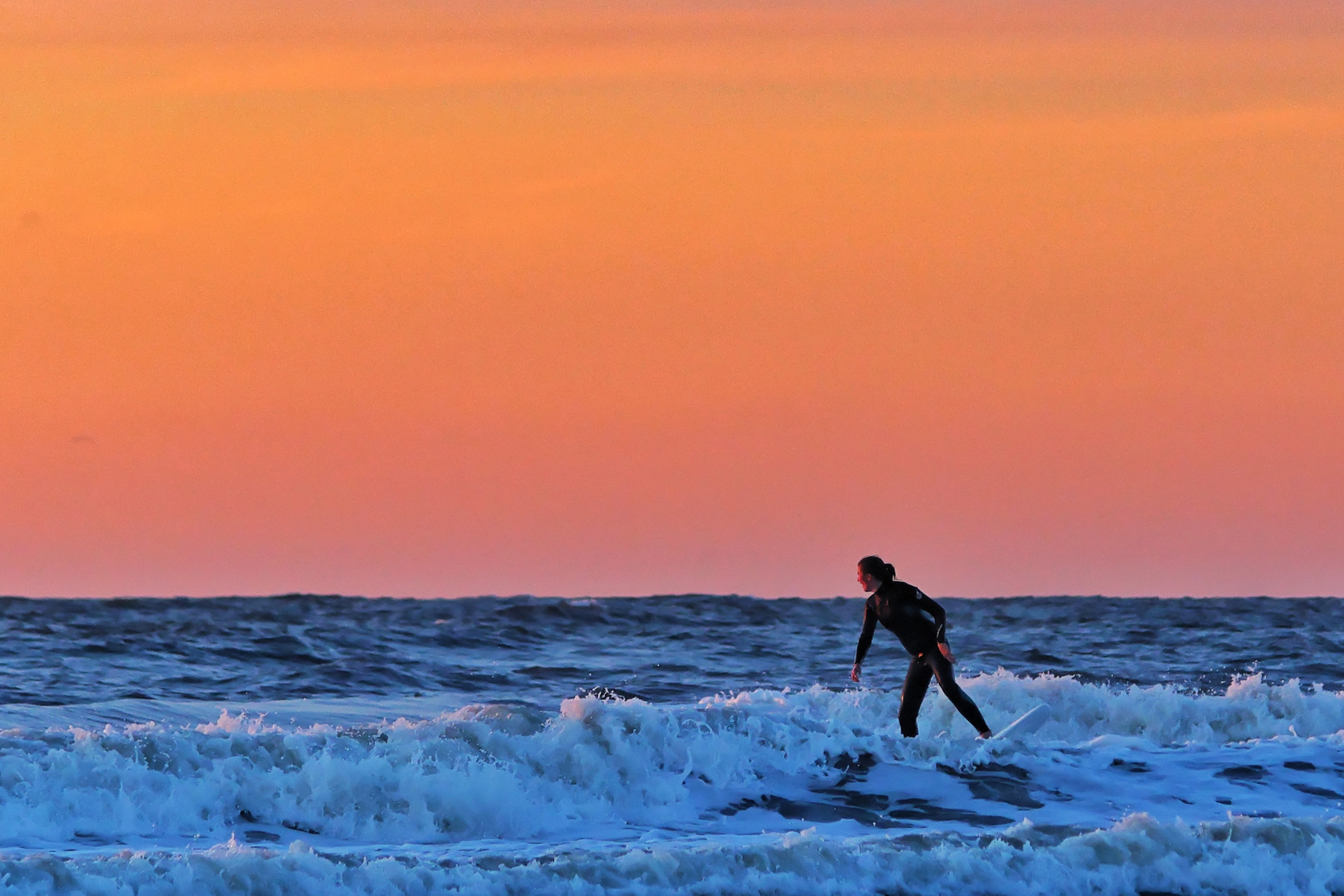 Surfen am Abend