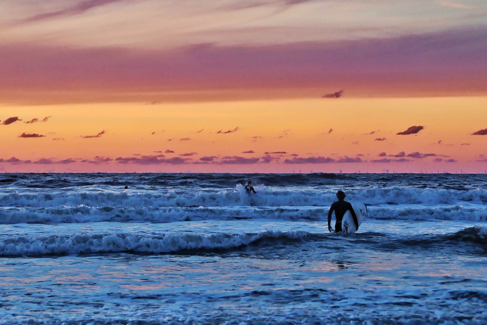 Surfen am Abend