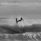 Surfen am Hawai Beach Neuseeland - der Name passt zu den Wellen :-)