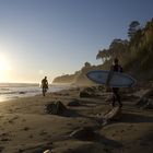 Surfen bei Sonnenuntegang