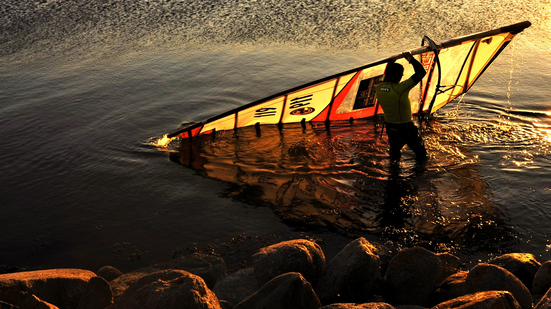 Surfen in der Abendsonne