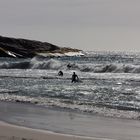 Surfer am Llandudno Bay