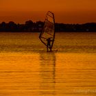 Surfer im Abendlicht