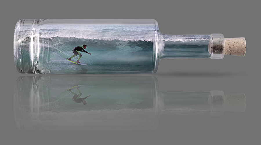 Surfer in der Flasche ...