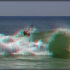 Surfer übt Tunnelblick (3D-ANA)