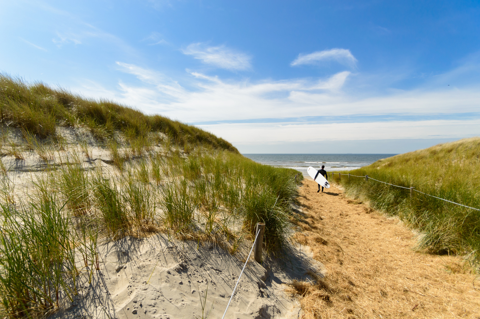 Surfer zwischen den Dünen