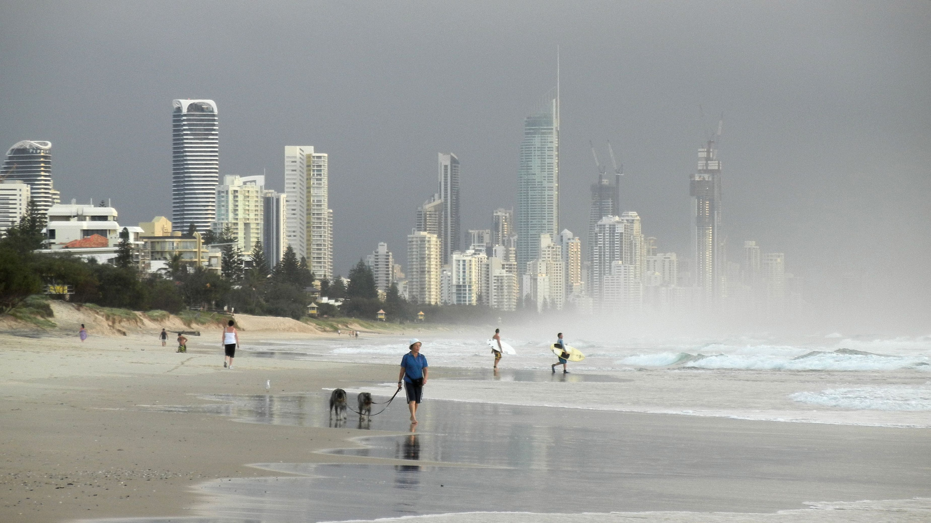 Surfers at dawn