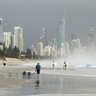 Surfers at dawn