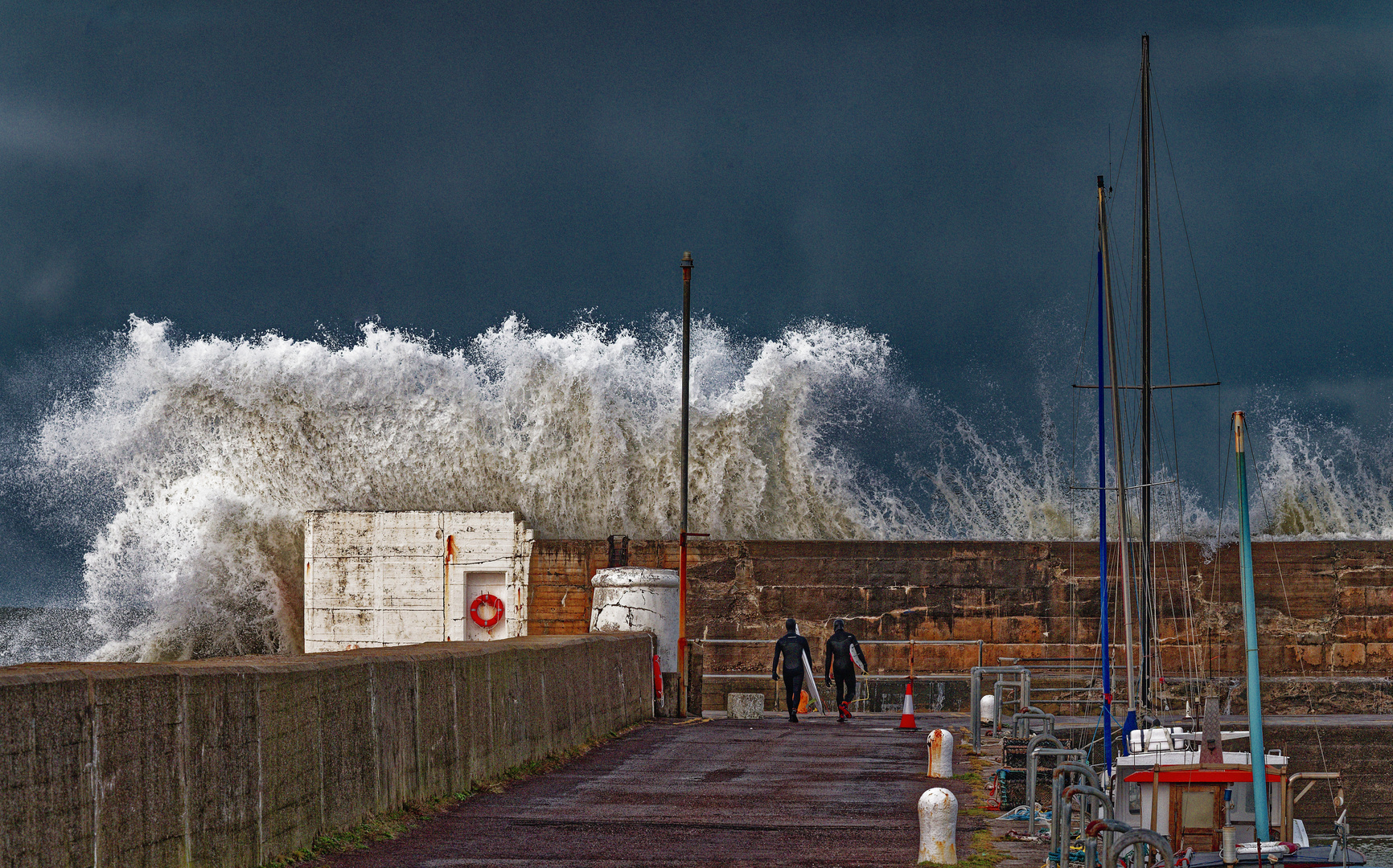 Surfers heading Out