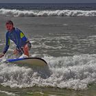 Surfing at Belangan beach