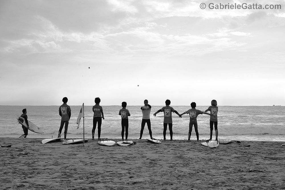 Surfing lesson.