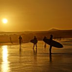 surfing on the golden Beach