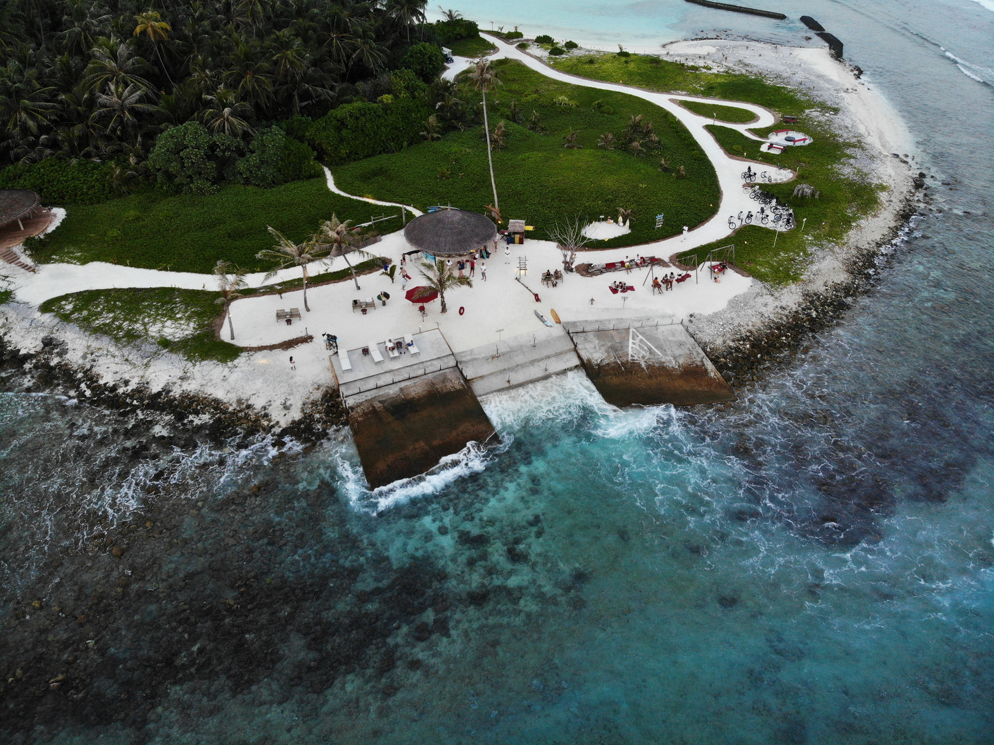 Surfing spot top view