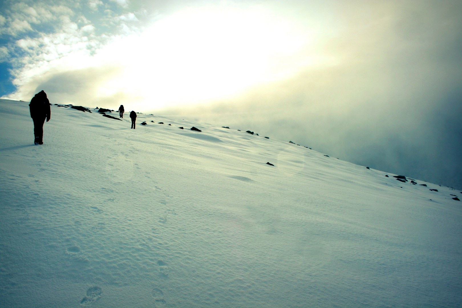 Surreal Hike Into Deep Snow.