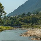 Suspension bridge over Muong Hoa river