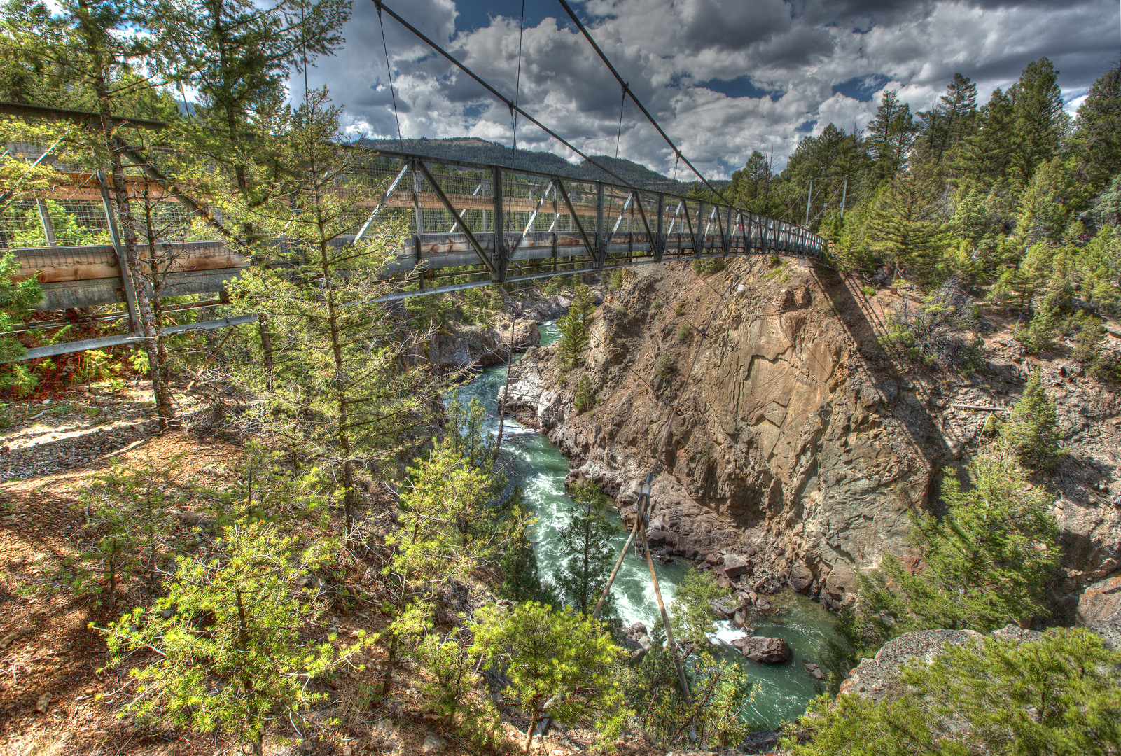 Suspension Bridge over Yellowstone River