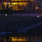 Sv. Rapolo Baznycia, mirrors in River Neris late in the evening, Vilnius, Lithuania