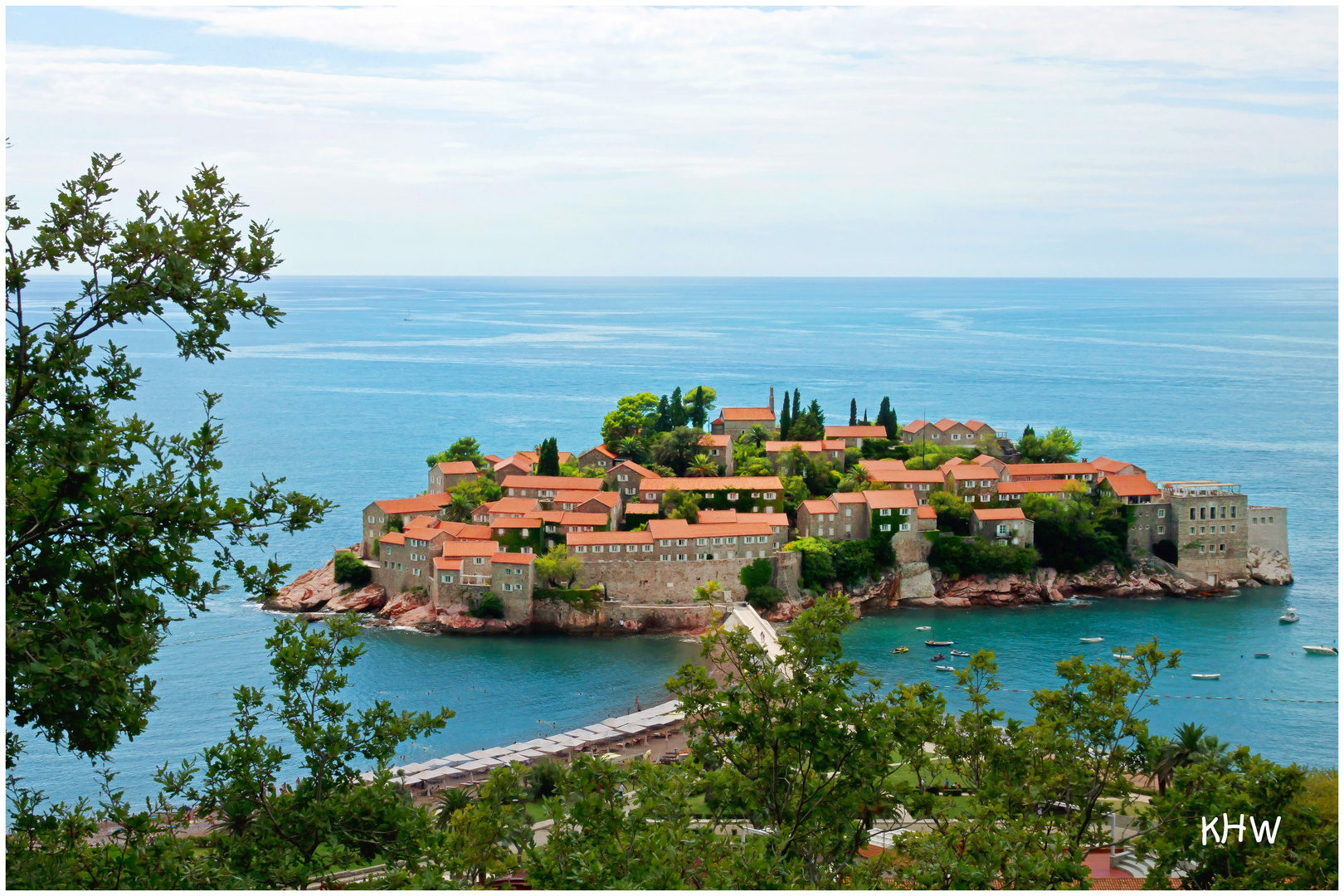 Sveti Stefan, eine Halbinsel bei Budva (Montenegro)