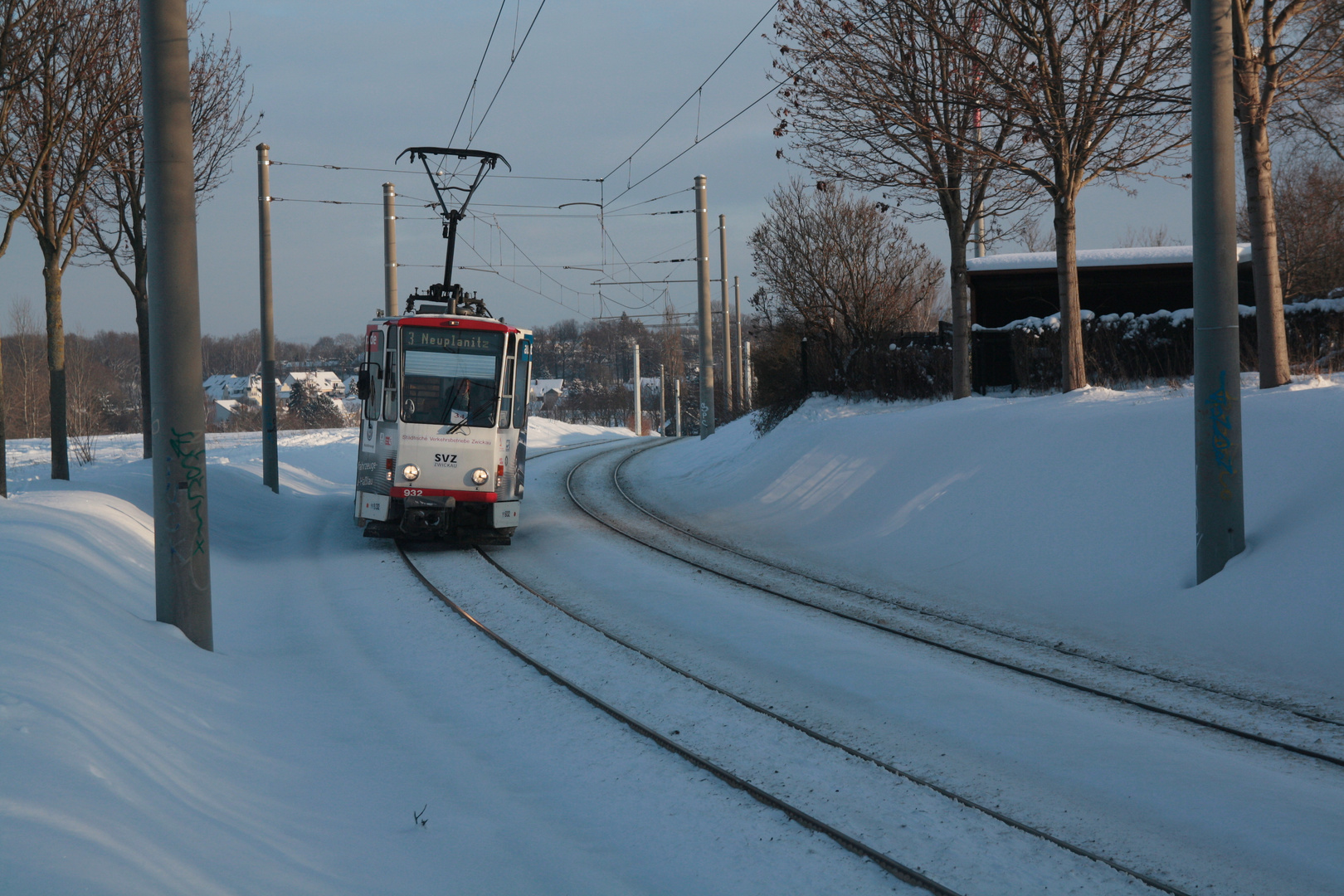 SVZ , Bergfahrt an der Erich-Mühsam-Straße .