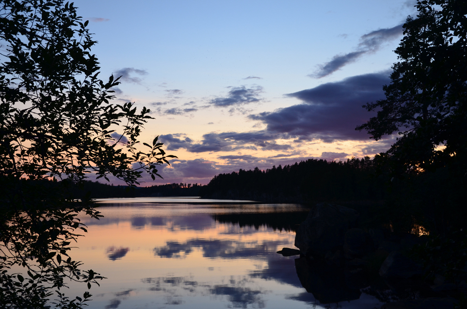 Swedish Mirror --- Sunset at Foxen Lake