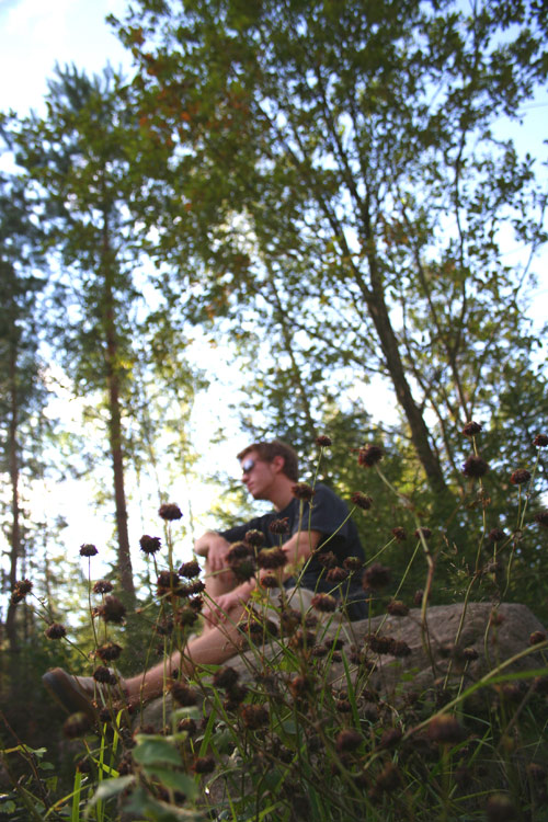 swedish nature shot - self portrait in the woods