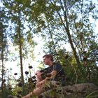 swedish nature shot - self portrait in the woods