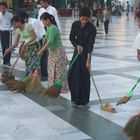 sweeping the shwedagon pagoda