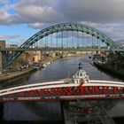 swing bridge and Tyne Bridge Newcastle