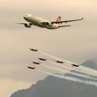 Swiss Airbus meets Patrouille Suisse