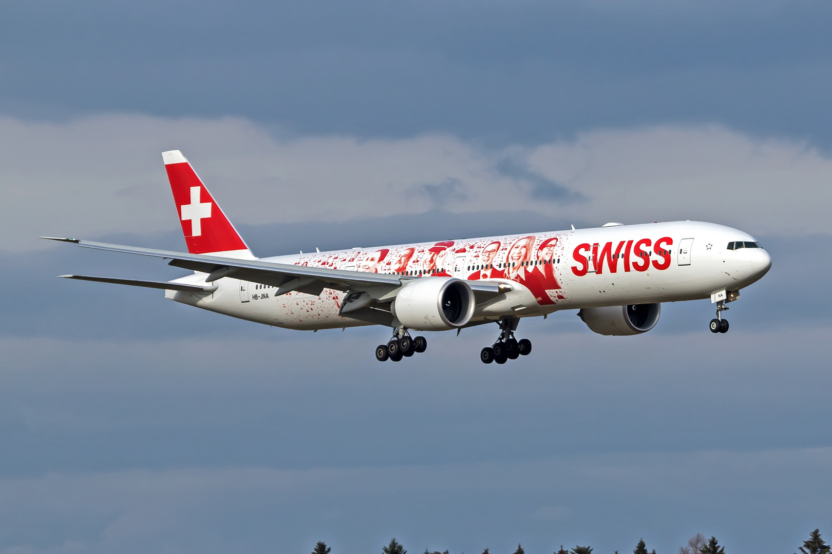 Swiss Boeing 777, HB-JNA, People's Plane Livery