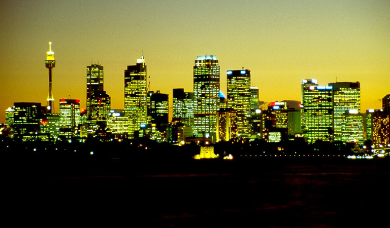 Sydney, Abendliche City-Silhouette