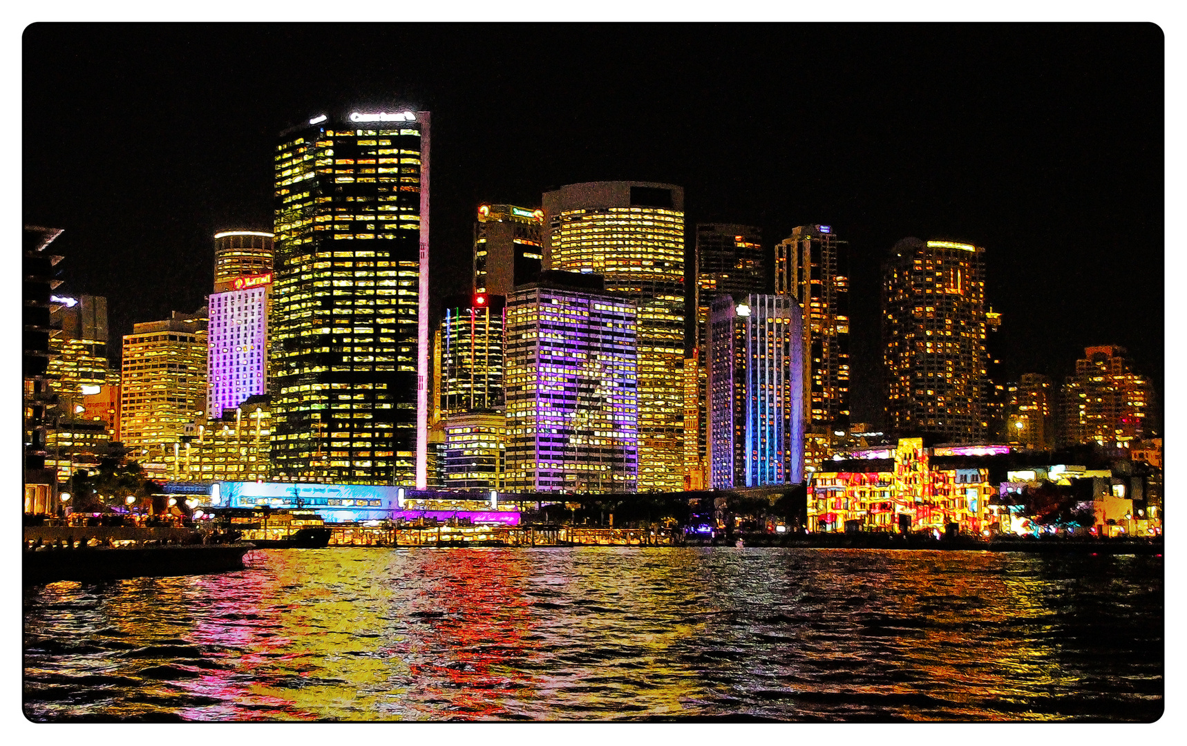 Sydney harbour by night