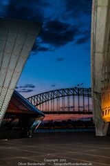 Sydney Opera + Harbour Bridge at night