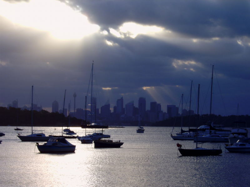 Sydney Skyline am Abend