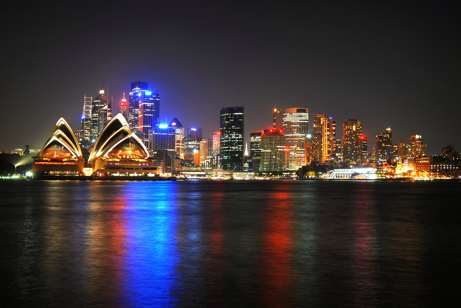 Sydney Skyline At Night Foto Bild Australia Oceania