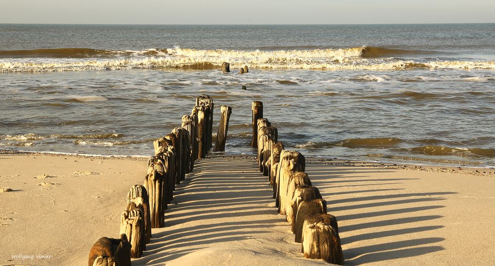 Sylt-Buhnen am Strand von Westerland