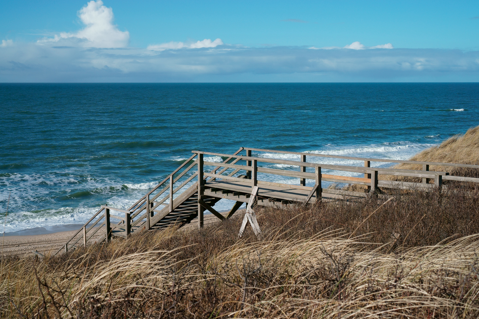 SYLT - DER WEG ZUM STRAND - HOLZTREPPE - WESTERLAND FEBRUAR 2016